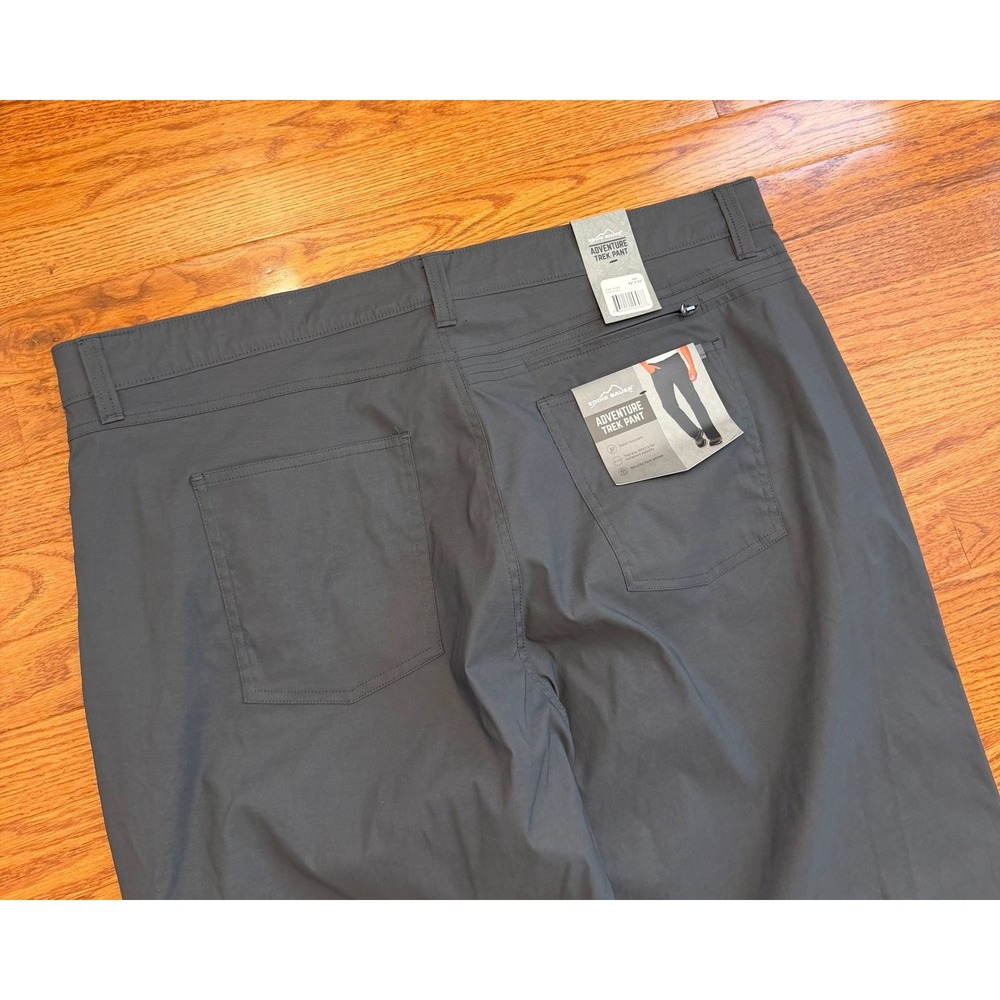 New Eddie Bauer Adventure Trek Pants Mens 42x32 Gray Nylon Stretch Hiking Work
